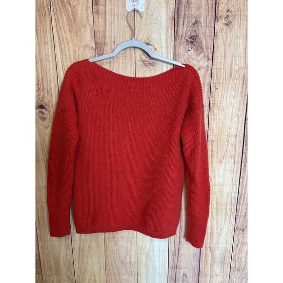 Banana Republic Boat Neck Mohair Blend Sweater Rust Orange Color Women's Size M - Picture 6 of 6